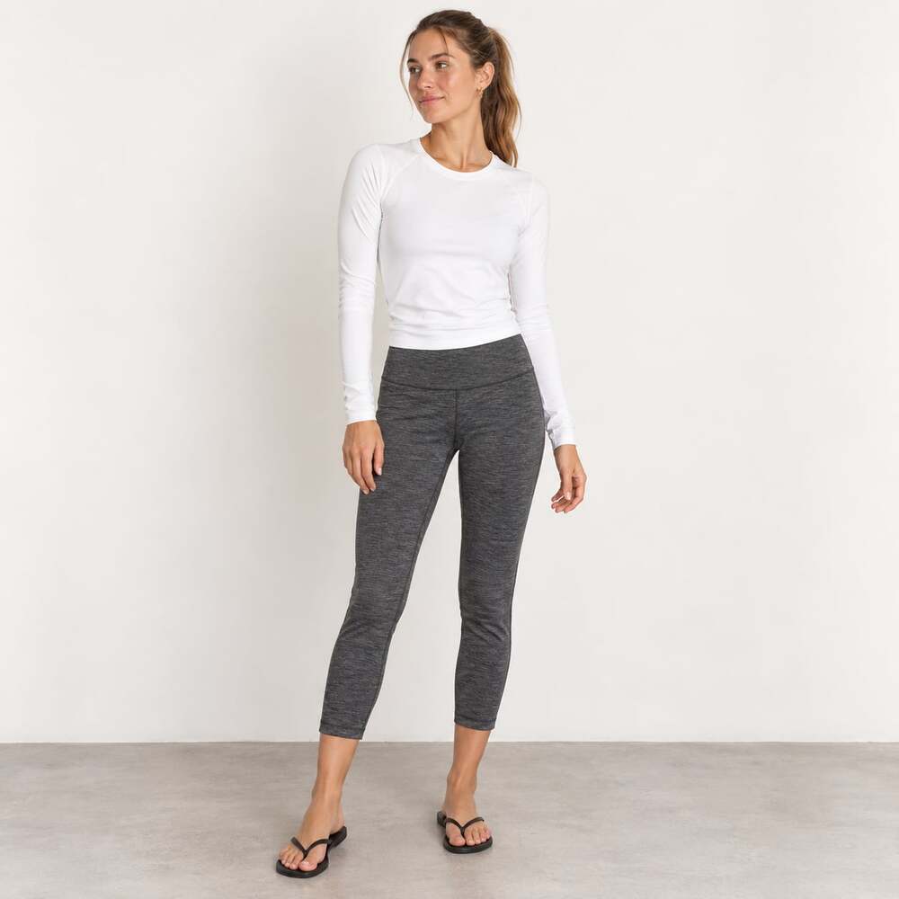 Lululemon Wunder Under High Rise Cropped Leggings Heathered Gray Pilates Yoga Si